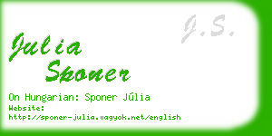 julia sponer business card