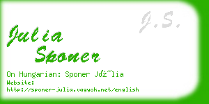 julia sponer business card